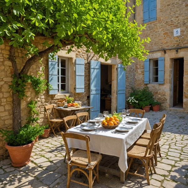 Où trouver une location de vacances en Provence avec des cours de cuisine provençale et des balades à vélo?